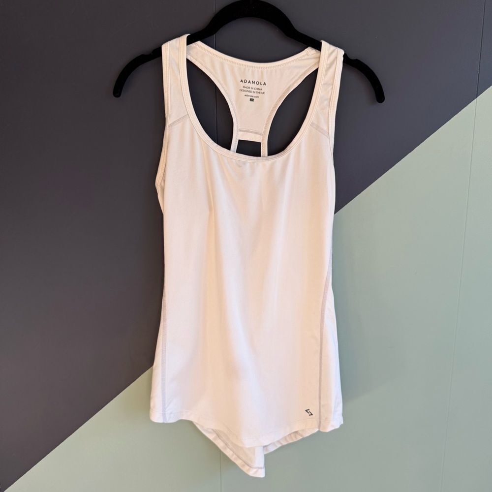 Adanola White Racerback Singlet / Tank Top, Size XS, EUC